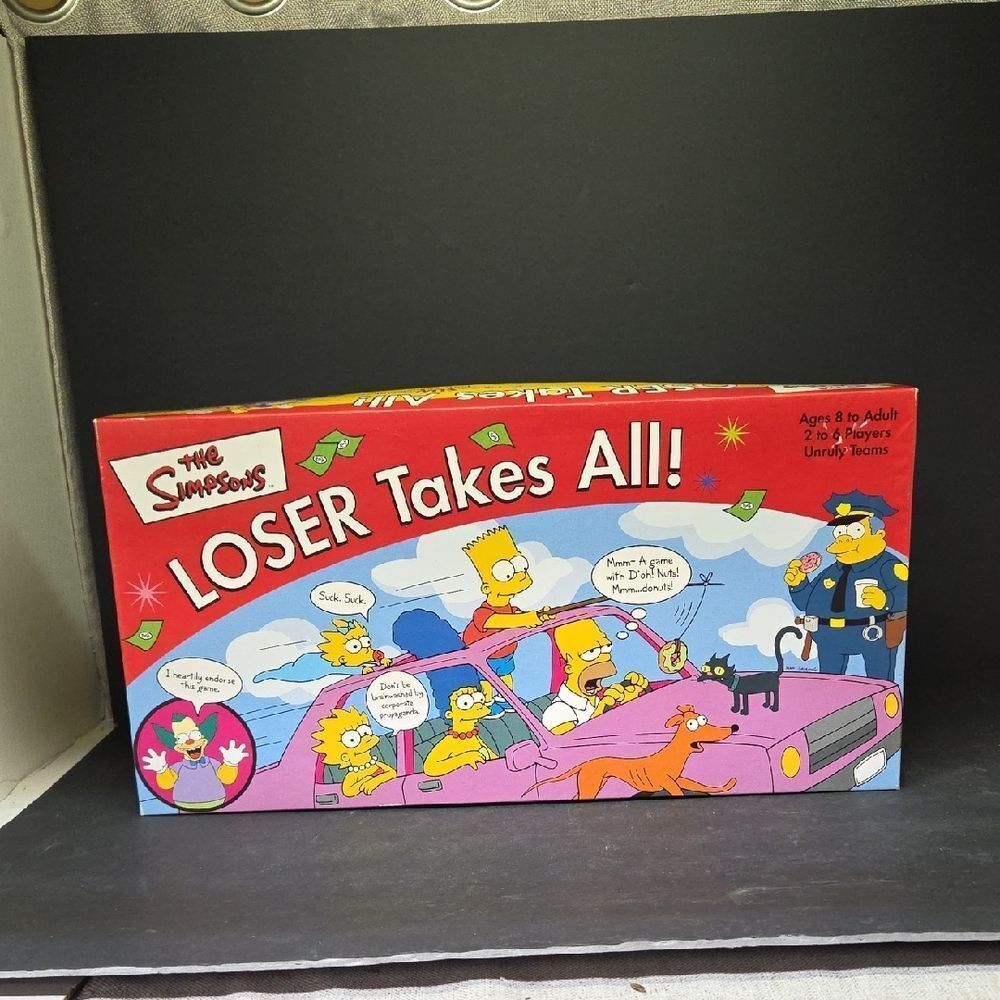 The Simpsons Loser Takes All Party Game COMPLETE RoseArt 2001